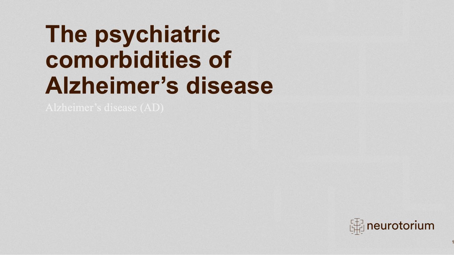 Alzheimers Disease – Comorbidity – slide 7